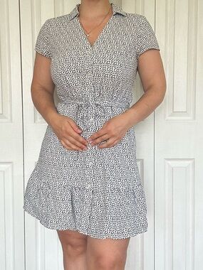 Banana Republic White Patterned Dress